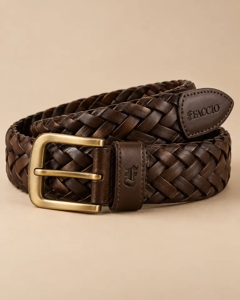 Faccio Men's Braided Leather Belt